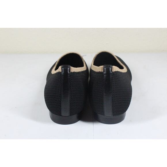 Vionic Willa Knit Slip-on Flat with Arch Support Black with Tan Trim Size 8 NEW - Picture 3 of 4